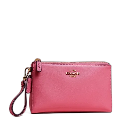 pink, wristlet, bag, coach transparent PNG cut-out