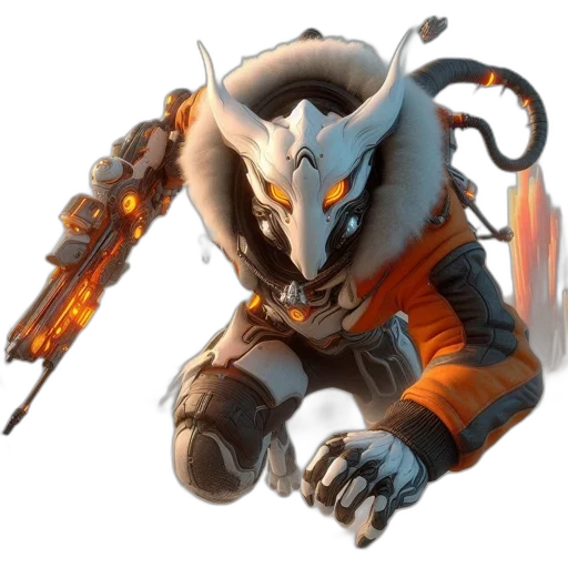 dragon, weapon, robot, staff transparent PNG cut-out