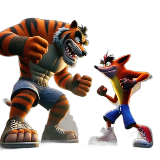 concept art, 3d render, two, animated transparent PNG cut-out