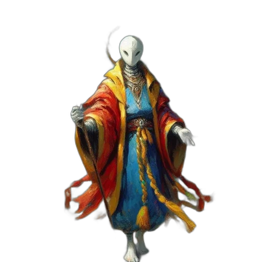 staff, mask, jacket, dragon transparent PNG cut-out