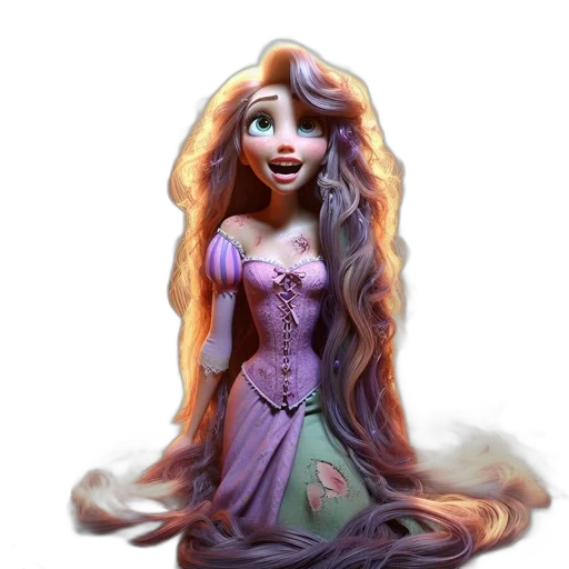 dress, hair, staff, face transparent PNG cut-out