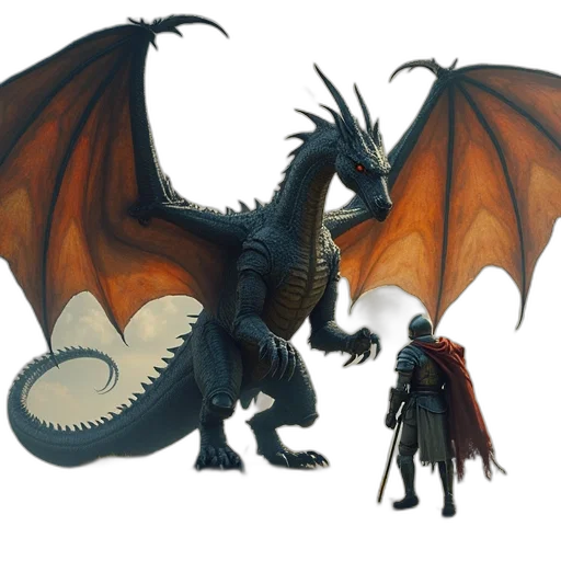 dragon, concept art, fantasy art, 3d render transparent PNG cut-out