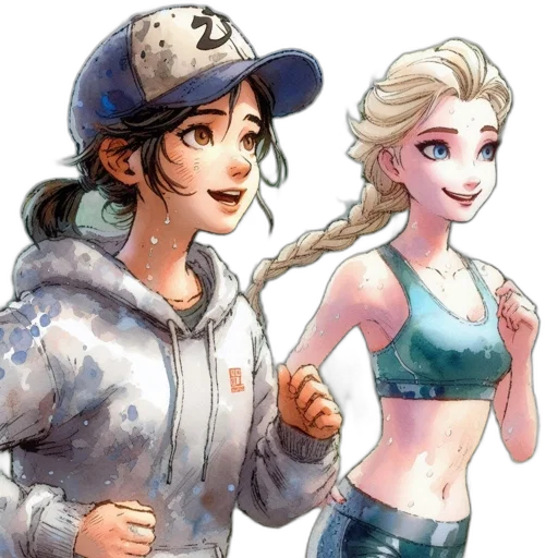 watercolor, pixel art, concept art, comic book art transparent PNG cut-out