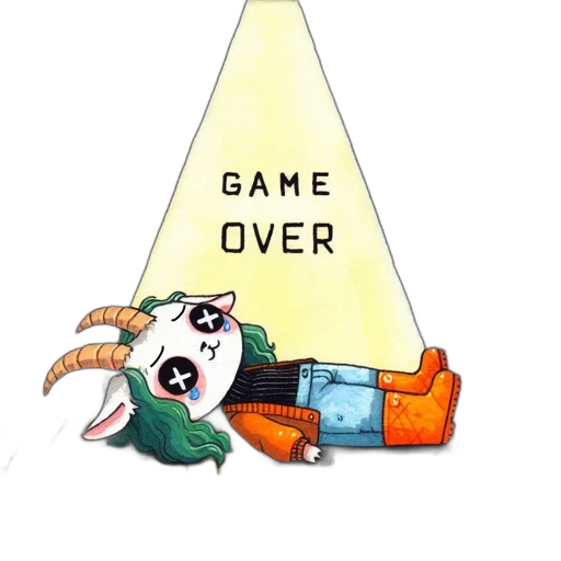 concept art, pixel art, defeated, cartoon transparent PNG cut-out