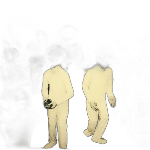 mask, creature, jacket, staff transparent PNG cut-out