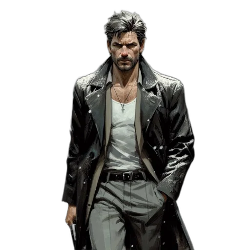jacket, concept art, cyberpunk, comic book art transparent PNG cut-out