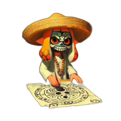 mask, hat, staff, jewelry transparent PNG cut-out