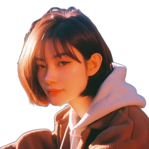 jacket, face, hair, hat transparent PNG cut-out
