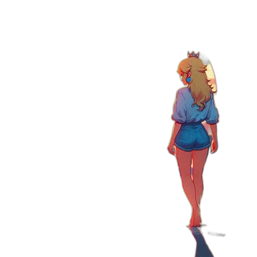 dress, crown, creature, staff transparent PNG cut-out