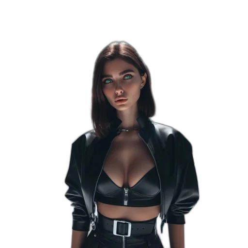 jacket, dress, face, jewelry transparent PNG cut-out
