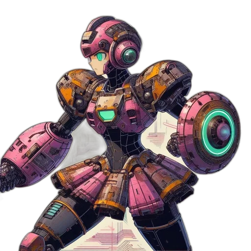 robot, weapon, concept art, cyberpunk transparent PNG cut-out