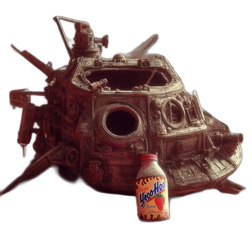bottle, robot, car, food transparent PNG cut-out