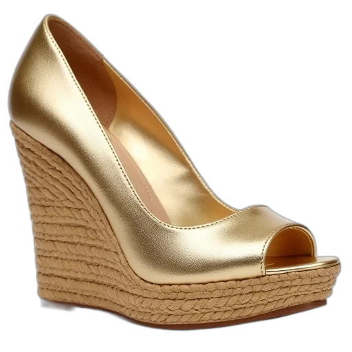 shoes, 3d render, golden, earth tones transparent PNG cut-out