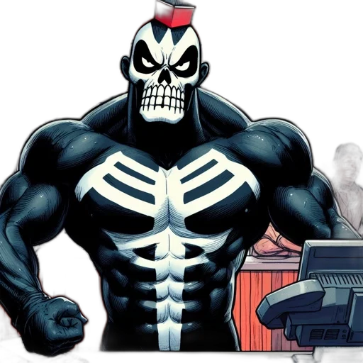 comic book art, concept art, muscular, character transparent PNG cut-out