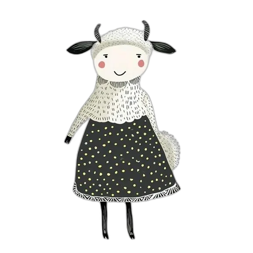 dress, animal, 3d render, cartoon transparent PNG cut-out