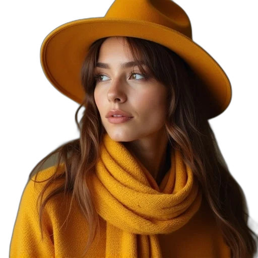hat, face, jacket, jewelry transparent PNG cut-out