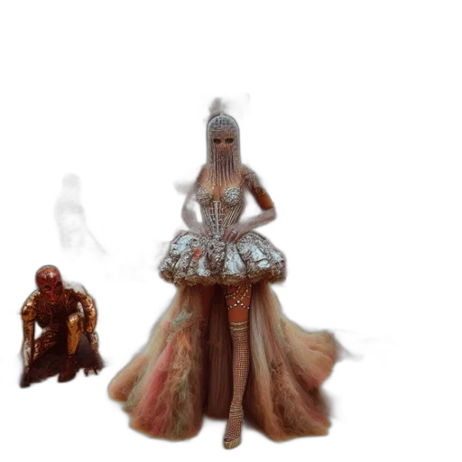 dress, crown, creature, concept art transparent PNG cut-out
