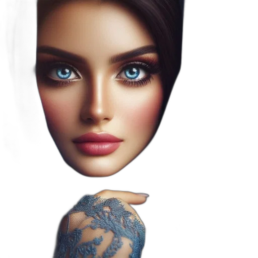 face, mask, dress, jewelry transparent PNG cut-out