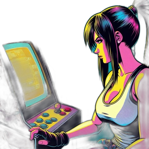 robot, weapon, cyberpunk, vaporwave transparent PNG cut-out