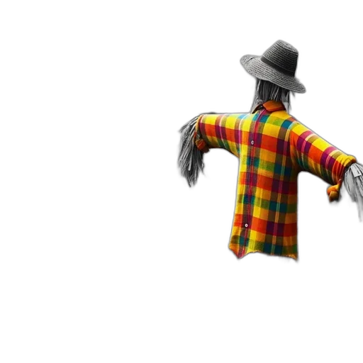 jacket, hat, robot, staff transparent PNG cut-out