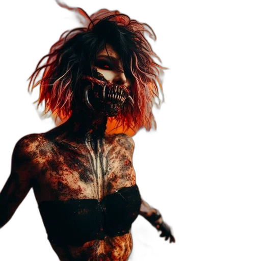 hair, creature, mask, concept art transparent PNG cut-out