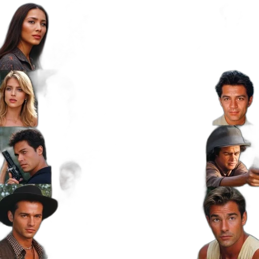 fire, collage, various, characters transparent PNG cut-out