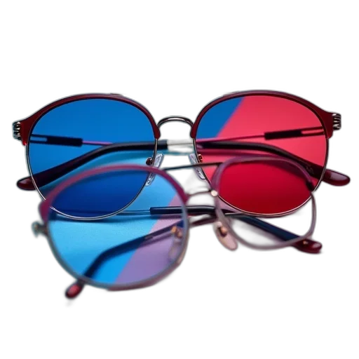 3d render, colorful, red, blue transparent PNG cut-out