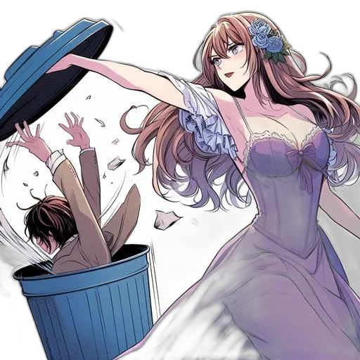 dress, hat, crown, anime transparent PNG cut-out