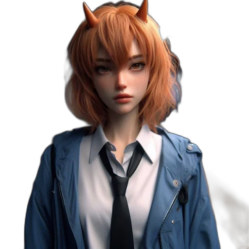 jacket, staff, face, 3d render transparent PNG cut-out