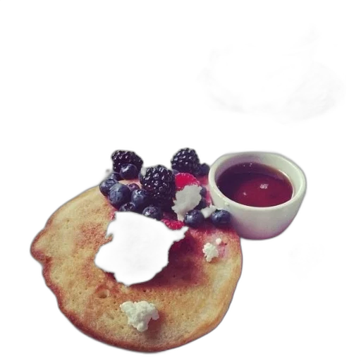 food, photorealistic, plate, pancakes transparent PNG cut-out