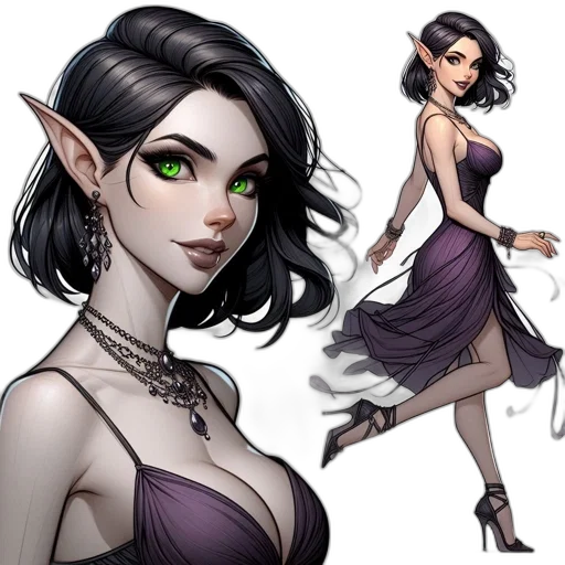dress, fantasy art, concept art, comic book art transparent PNG cut-out