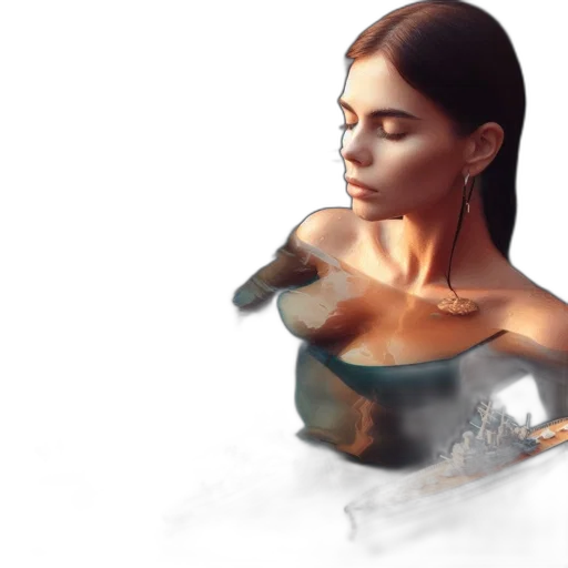 dress, jewelry, concept art, photorealistic transparent PNG cut-out