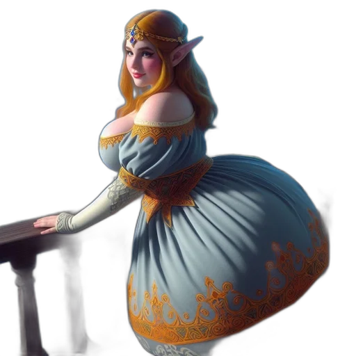 dress, crown, sword, staff transparent PNG cut-out