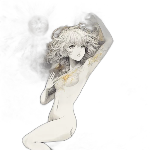 dress, jewelry, staff, fantasy art transparent PNG cut-out