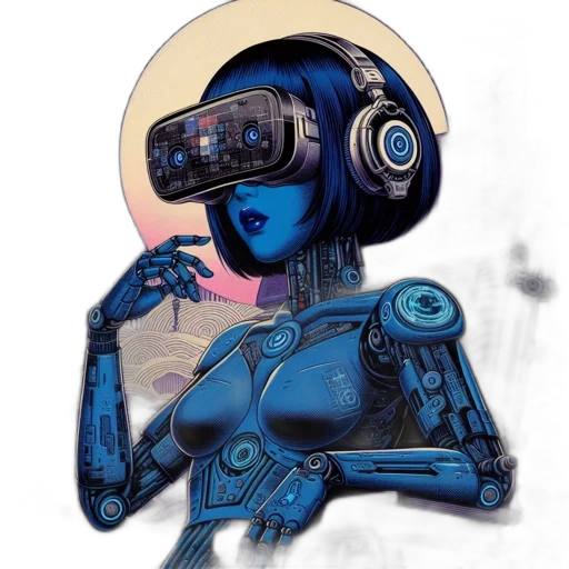 robot, cyberpunk, concept art, comic book art transparent PNG cut-out