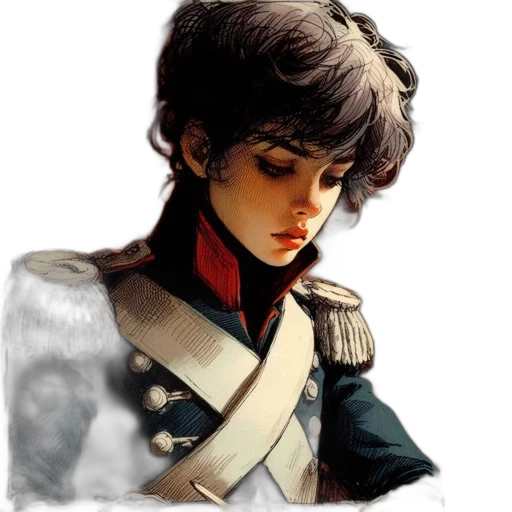 jacket, face, staff, fantasy art transparent PNG cut-out