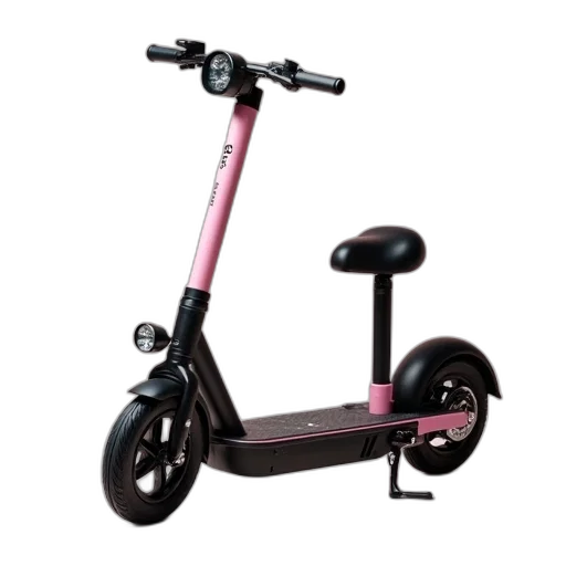 pink, black, electric, scooter transparent PNG cut-out