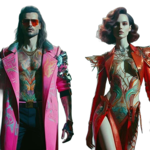 jacket, concept art, cyberpunk, fantasy art transparent PNG cut-out