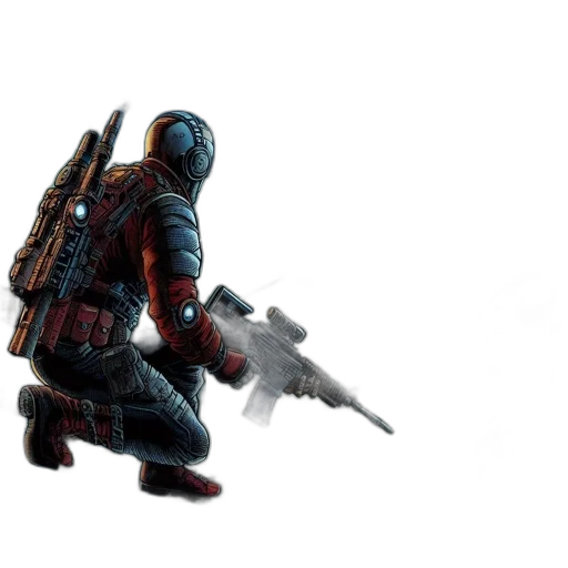 weapon, robot, concept art, 3d render transparent PNG cut-out