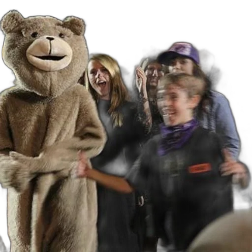 person, bear, costume, stands transparent PNG cut-out
