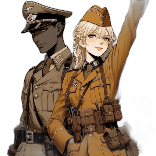 staff, weapon, hat, jacket transparent PNG cut-out