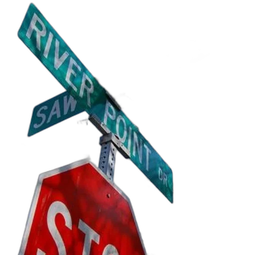 3d render, city street, stop, sign transparent PNG cut-out
