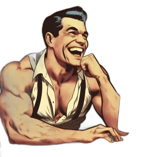 face, comic book art, cartoon, photorealistic transparent PNG cut-out