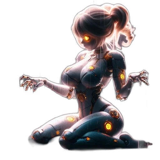 robot, concept art, comic book art, cyberpunk transparent PNG cut-out