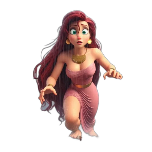 dress, jewelry, creature, staff transparent PNG cut-out