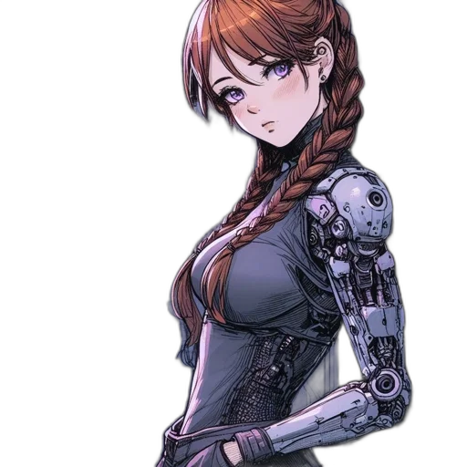 robot, dress, weapon, staff transparent PNG cut-out