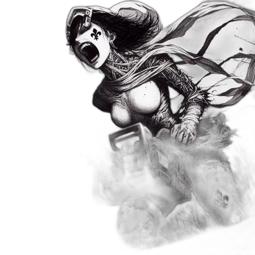 comic book art, concept art, fantasy art, pencil sketch transparent PNG cut-out
