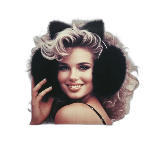 hair, photorealistic, vaporwave, pixel art transparent PNG cut-out