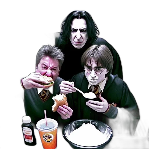 food, concept art, three, people transparent PNG cut-out