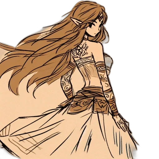 dress, sword, jewelry, concept art transparent PNG cut-out